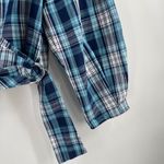 Pistola Wrap Top Size Small Shirt NWOT Cropped Blue Plaid NEW Country Picnic Photo 13