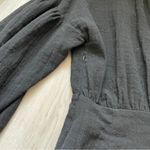 ZARA  Voluminous Cotton Gauze V Neck Puff Sleeve Mini Dress Black (Medium) party Photo 7