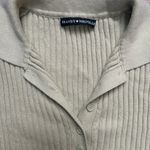 Brandy Melville Sage Green Ribbed Knit Polo Crop Top Photo 1