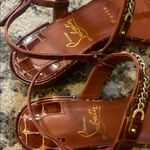 Christian Louboutin MJ embellished croc-effect patent-leather sandals size 35 Photo 3