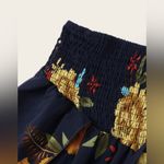 Zaful Bi@ Fang 2Piece Outfit Floral Drawstring Ruched Top & Smocked Shorts; S Photo 2