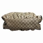 Gucci Crystal GG D-Ring Abbey Shoulder Bag Brown Canvas Leather Trim Italy Photo 3