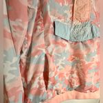 Kylie Camo Anorak Jacket Windbreaker Kangaroo Pocket Oversized Half Zip Large Pink Photo 11