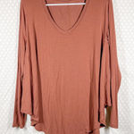 Lululemon Brown Long Sleeve Flowy Scoop Neck Top Photo 0