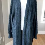Universal Threads Universal Thread Heather Teal Blue Blouson Sleeve Long Duster Cardigan Sz Small Photo 0