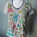 Johnny Was Sheri Everyday Striped Tee Size Medium Photo 2