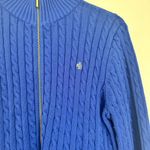 Ralph Lauren Lauren  Royal Blue Cable Knit Zip Up Sweater Size XL Photo 3