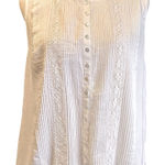 TK Cristin Stitch Fix Ivory Viscose Button Up Sleeveless Blouse‎ Medium NWT White Photo 0