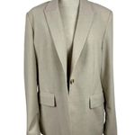 Oak + Fort Oatmeal Oversized Single Breasted One Button Blazer Flap Pocket SZ M Photo 1
