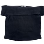 ZARA  Top‎ Womens Small Black Off Shoulder Ribbed Sweater Foldover Neck Pullover Photo 1