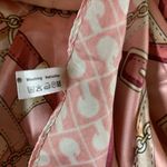 Corciova Pink Satin Silk Feel Square Scarf Chain Belt Equestrian Print 35x35 Photo 3