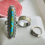 Urban Outfitters turquoise ring set Photo 0
