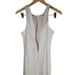 J.Crew Collection White Sequin Fringe Maxi Dress Formal Evening Gown Size 2 Photo 6