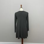 Elan Dress Tunic Top Pockets Long Sleeve High Neck Crewneck Swing Stretch Grey Photo 4