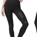 Alo Yoga  7/8 High Waist Black Moto Crop Leggings Size XS Photo 0