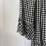 Cute! Beach Lunch Lounge Black &White Checkered Summer Shirt Ruffle‎ Size S/P Photo 2