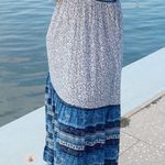 Japna Ruffle Hem Tiered Criss Cross Peep Bodice Spaghetti Straps Maxi Dress S Photo 1