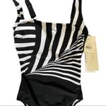 Gottex Art Basel Squareneck One Piece Suit Black White Swimsuit 6 Photo 4
