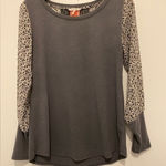 Maurice's  Small Gray top with‎ super cute designs long sleeve Photo 0