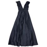 Lulus NWOT  Women's I'm All Yours Black Satin Cutout Ruffled Maxi Dress M Formal Photo 3
