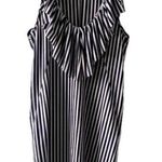 Akira Vintage  Black & White Stripe sleeveless mini dress size medium ruffle Y2K Photo 0