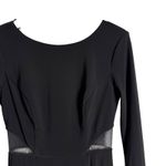 XScape Illusion Cutout Long Sleeve Black Gold Front Slit Evening Gown Size 4 Photo 5