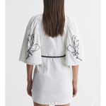 JOSLIN beaded 100% cotton shirt mini dress NEW White Size 2 Photo 8