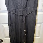 Karen Kane  Black V Neck Sleeveless Cropped Jumpsuit size Medium Photo 5