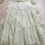 THE LABEL Embroidered Sage Green Mini Babydoll Dress Sz M Photo 5