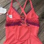 Becca  Swimsuit one piece medium NEW pink purple
Crochet knit tie back lined Photo 3