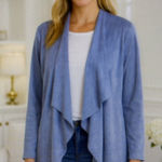Soft Surroundings womens large Ultra Soft Cardigan Faux Suede Wrap drape jacket Photo 0