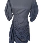 RHODE Pia Mini Dress w/ Puff Sleeves & Ruffle Trim in Black Size Large Size M Photo 0
