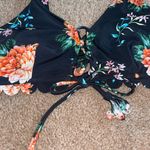 Floral Women's Top swim suit bikini top size small floral bikini top adjustable Blue Photo 2