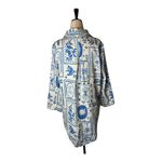 Calypso St. Barth  Shirt Women XL Blue White‎ Coastal Button Down Preppy Boho Photo 1