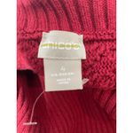 Chico's  Sweater Plus Size 2X Red Cable Knit Cowl Neck Preppy Twee Holidays Photo 5