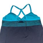 Alo Yoga Alo Black & Turquoise Blue Bra Tank size Medium Photo 2