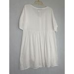 Loveu.Dear Medium White Shirt Dress Coverup Button Pocket‎ Oversized Photo 7