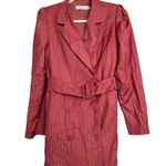 Adelyn Rae Kayla Pinstripe Belted Blazer Dress Size Medium Desert Rose Pink Photo 1