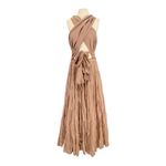 NEW Erika Pena Selma Sleeveless V neck Convertible Maxi Dress Size M/L Tan Photo 4