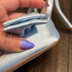 Lulus NWOT Light Blue Satin Rhinestone Bow Stiletto Heels Photo 12