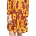 Anthropologie Holding Horses Betony Orange Paisley Dress Fall Swing Mini Size 6 Photo 0