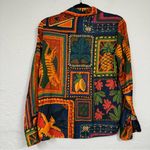 Rachel Zoe  Colorful Tropical Print Button Down Shirt Womens XS Bird Palm Tree Photo 10