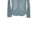 American Eagle ‎ Women's Jacket Vintage Studded Chambray Snap Pocket Pearl Size 2 Photo 4