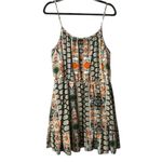 Fashion XL Dress Boho Paisley Slip Mini Spaghetti Strap Summer Festival Coquette Green Photo 1