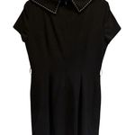 Tahari Women's Black Knee Length Dress Size 12 Shawl Collar Business Photo 0