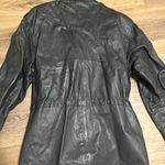 Vtg IOU leather toggle zipper black leather jacket size 6 bikercore fall mobwife Photo 10