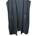 Soft Surroundings Soft Surroundiings Slate Blue Maxi Vest Cardigan Faux Suede Holiday Winter L Photo 3