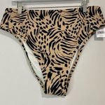 Shade & Shore  Women’s Animal Print Bikini Swim Bottom Tan & Black Size XL NWT Photo 0