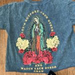 Fifth Sun Virgin Mary Cut Off Shirt Distressed Let's Support Each Other T Shirt Photo 1