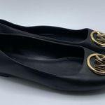 Michael Kors New  Amanda Ballet Faux Leather Black And Gold Logo Size6M NWOB 1083 Photo 6